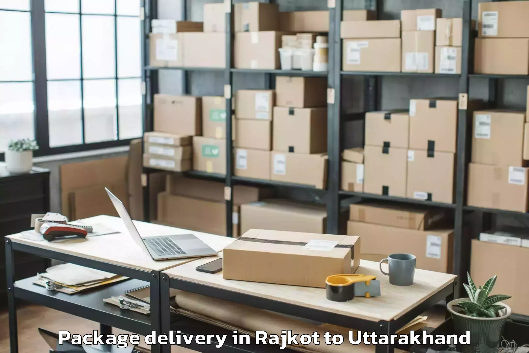 Professional Rajkot to Pantnagar Airport Pgh Package Delivery